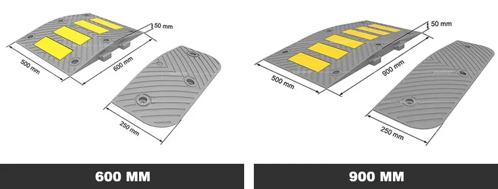 900mm and 600mm wide speed humps made by Sino Concept.