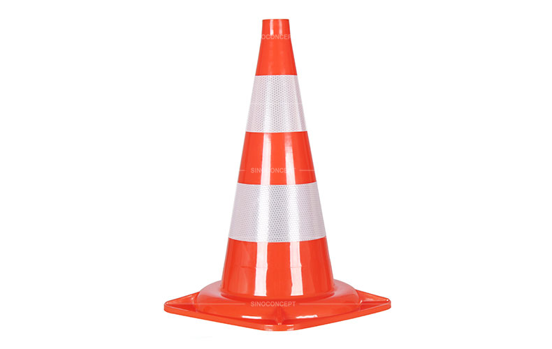 500 mm orange traffic cone also called traffic warning cones made of PVC material as a traffic safety device