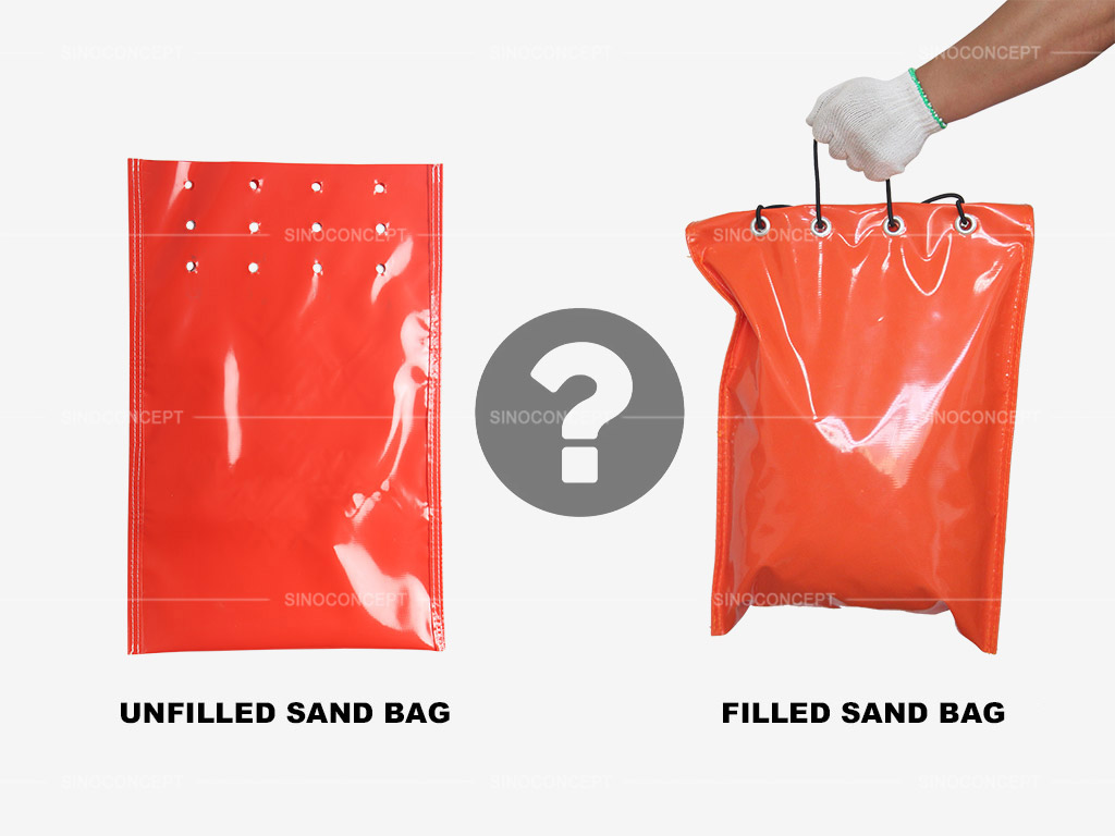 1-filled-unfilled-sandbags Filled sand bags vs. unfilled sand bags