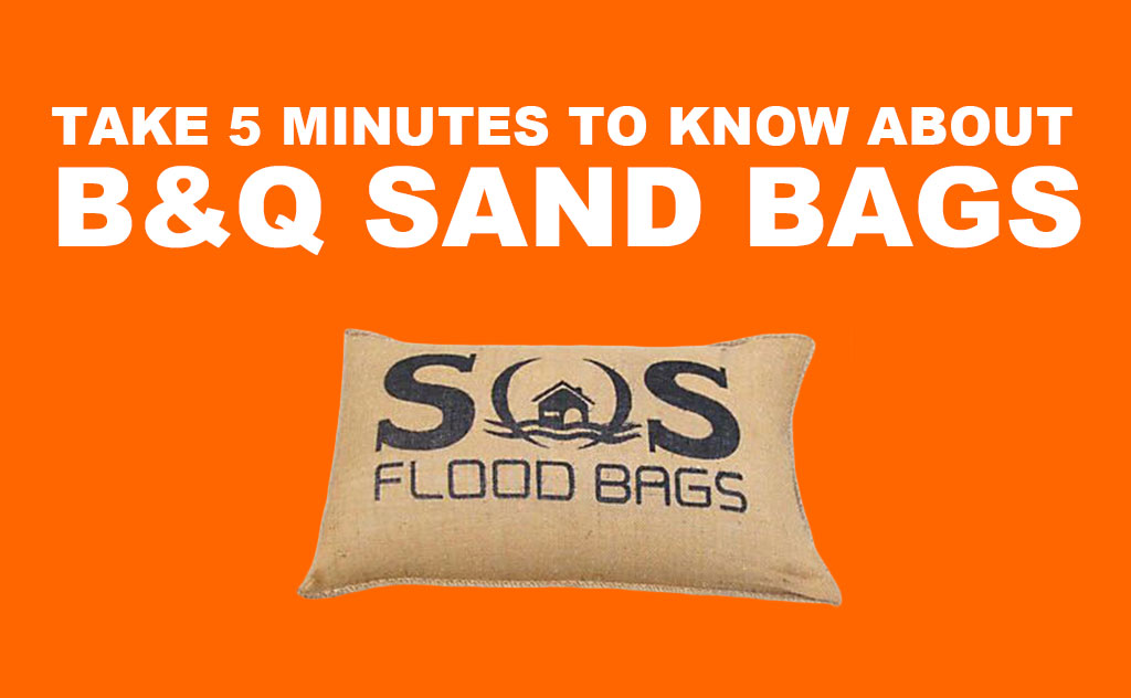 Flood sandbag sacks made by B&Q to prevent floods