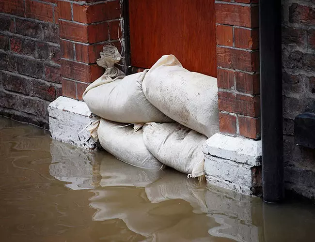 Use sandbags to protect your home from flooding.