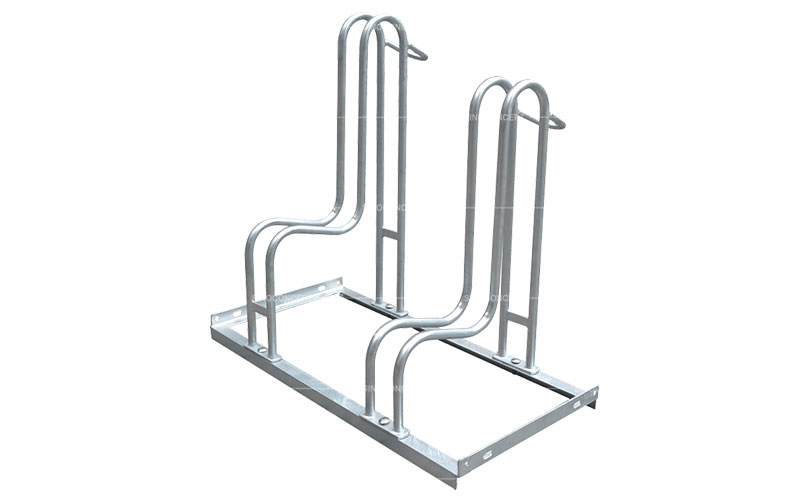 Steel cycle stand 4000 also called floor mounted bike rack with 2 spaces used for outside bike parking