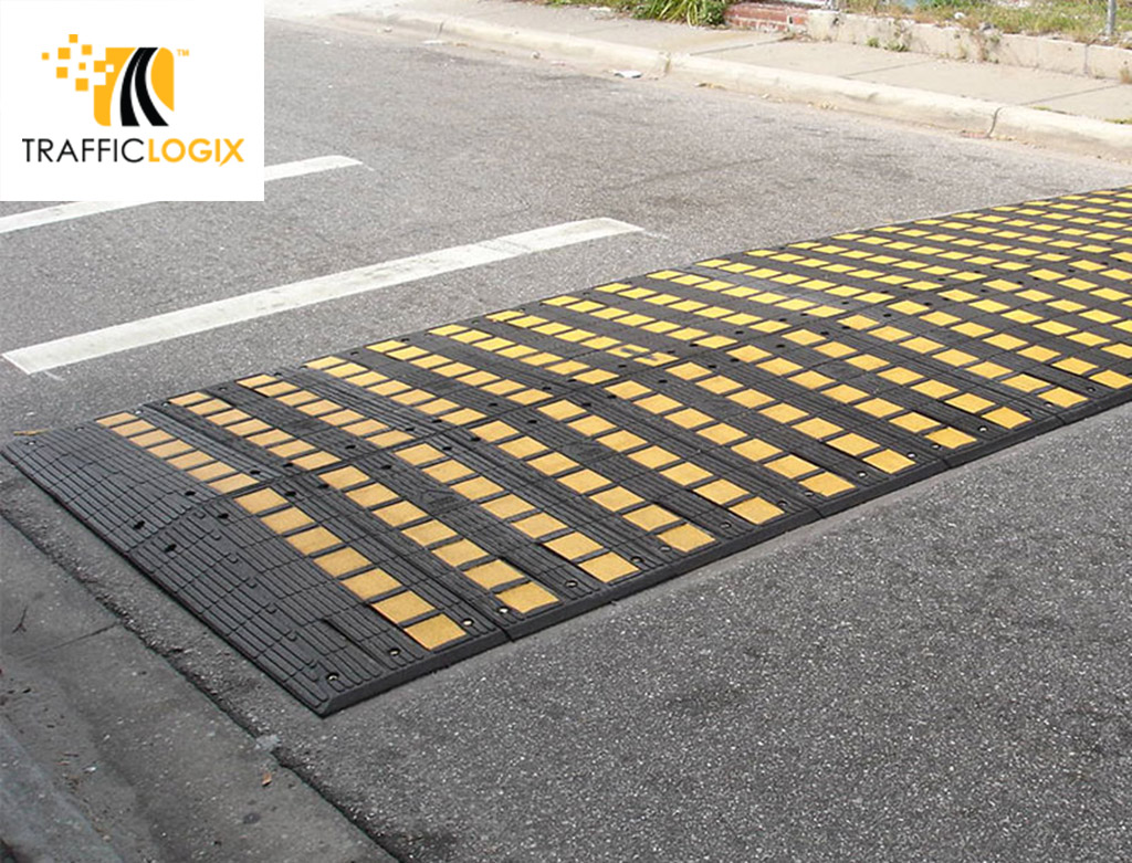 Traffic Logix speed humps composed of many small parts