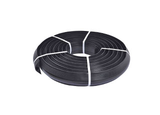 Black floor cable cover also called floor cord cover made of vulcanized rubber with one channel to receive one cable up to 20mm