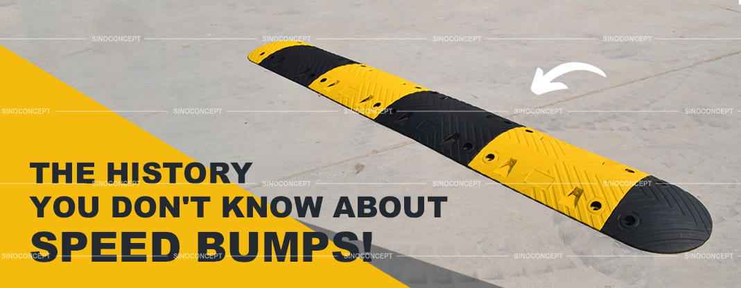 1-rubber-road-bump Rubber speed ramp also called speed bump made of vulcanized recycled rubber used for car park management