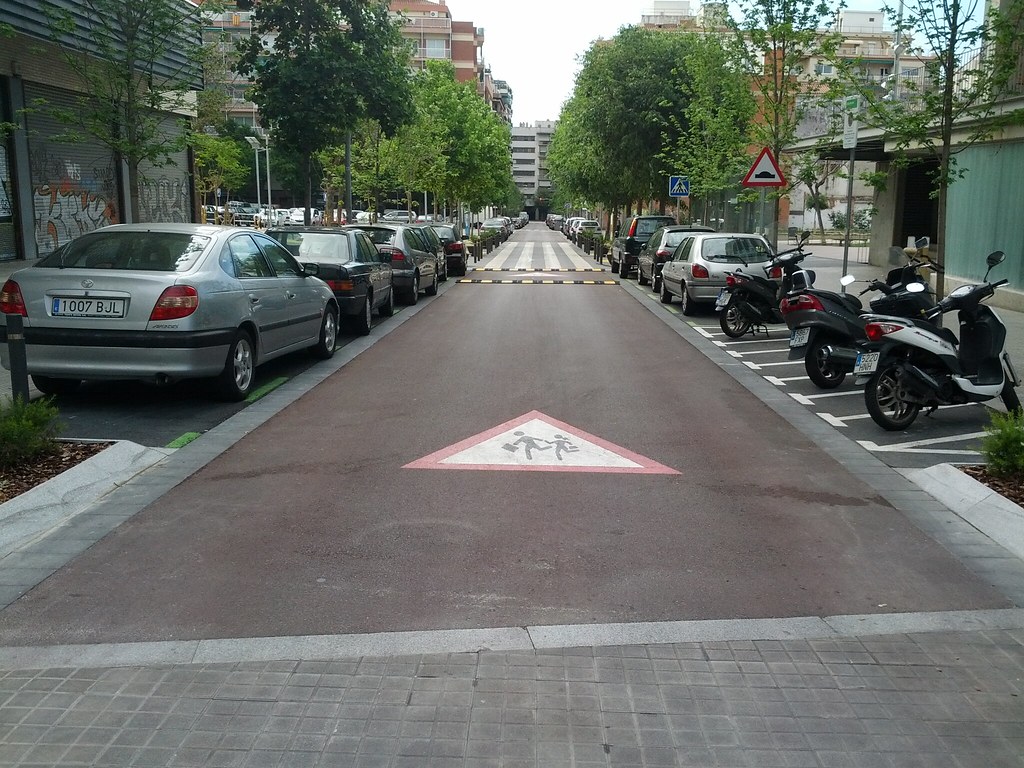 A speed bump installed to ensure traffic safety