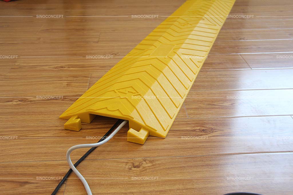 PU drop over cable protector used on the floor to protect wires and cables