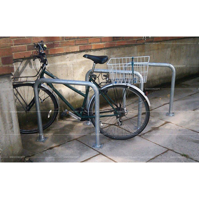 Cycle hoops also called Sheffield stands made of steel with hot-dip galvanising finish treatment for outdoor bike parking