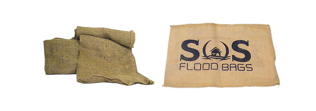 Sandbags are used to stop flooding and hold down traffic things