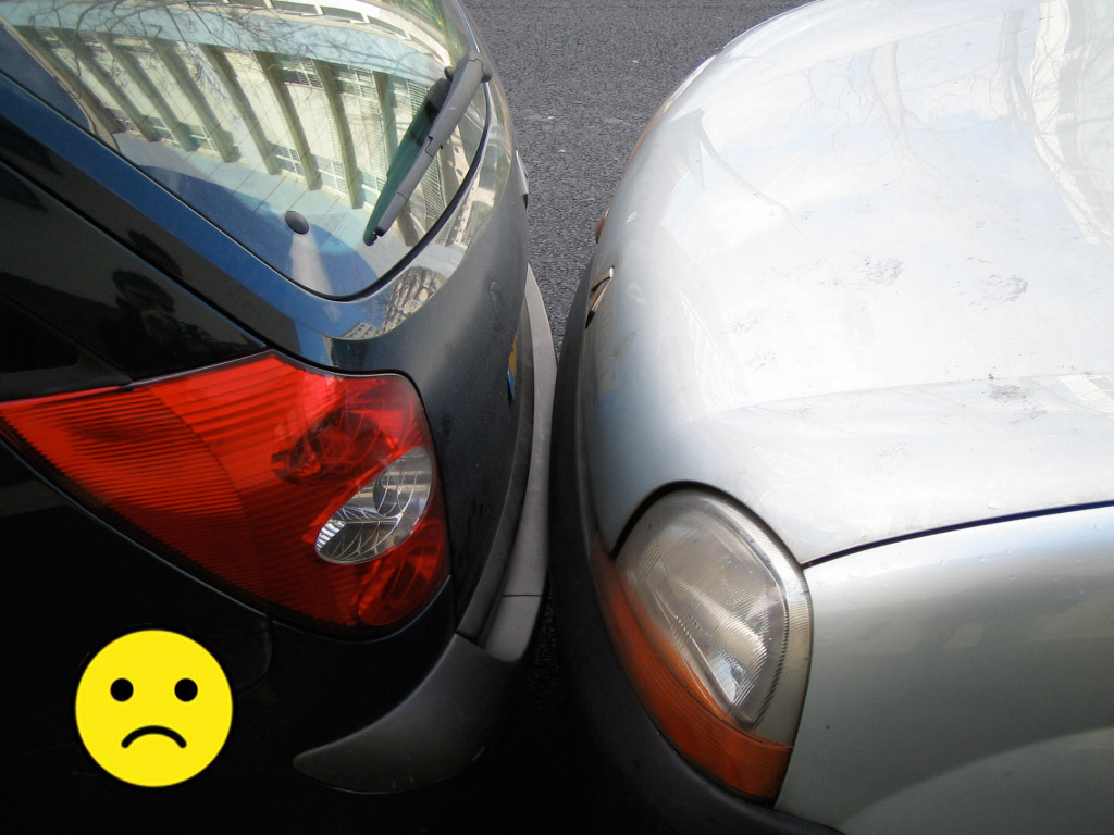 An accident happened between two cars due to wrong parking