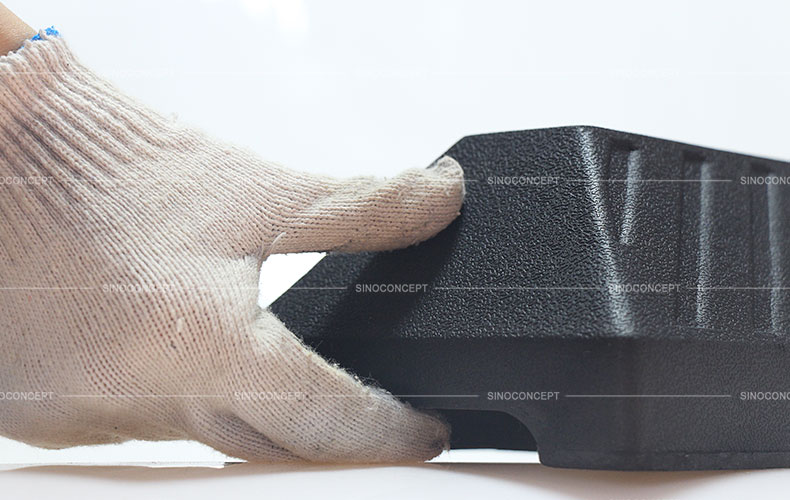 Rubber wheel stop also called rubber curb designed with convenient handles used in garage or commercial parking