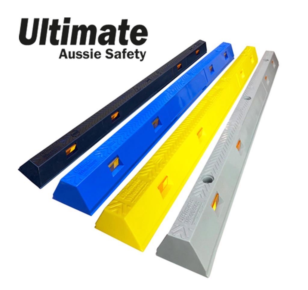 Ultimate parking kerbs of four different colours used for parking safety