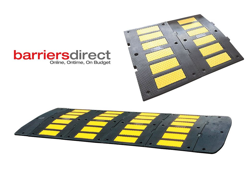 Barriers Direct speed humps coloured in black and yellow for better traffic management