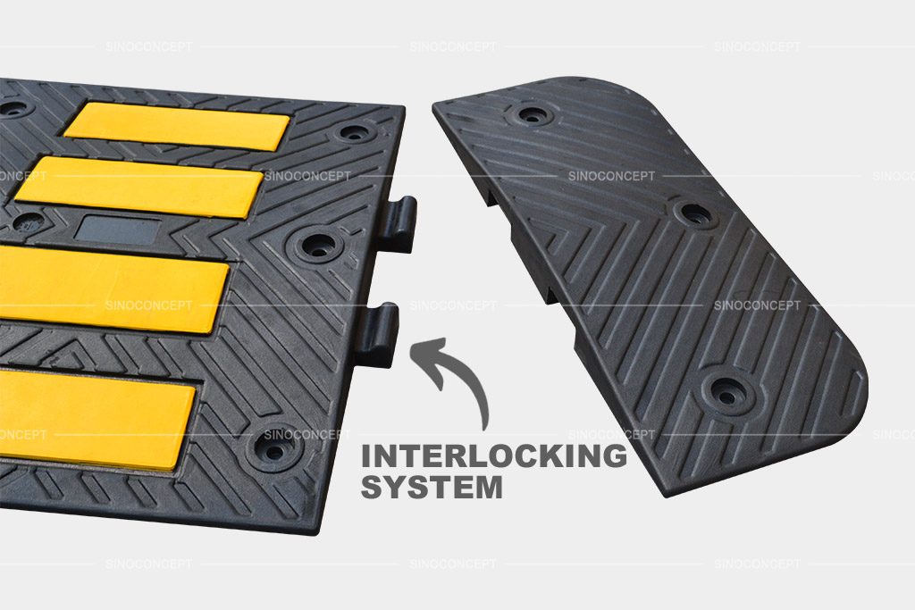 Strong interlocking system of speed humps to ensure stability and safety.