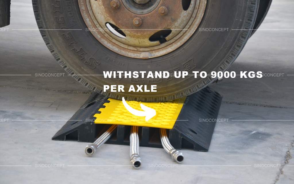 Heavy-duty cable guards can withstand up to 9000 kgs (nearly 20,000 pounds) per axle.