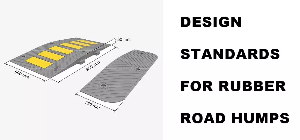 A 3D drawing showing a speed hump with 900mm in width, 50mm in height,