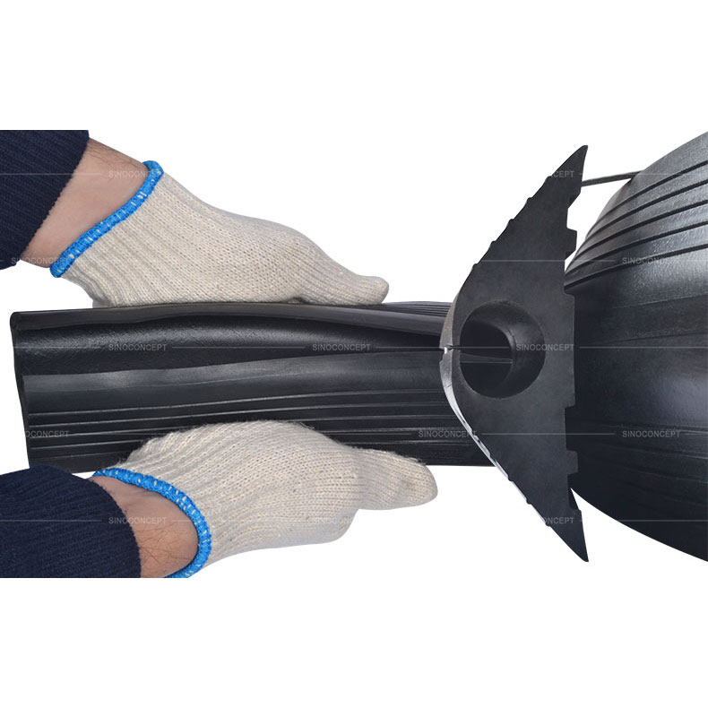 Rubber cable protection cover also called cable protector made of recycled rubber with one channel to protect one cable up to 20mm