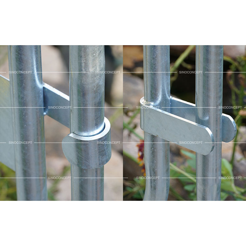 A detailed picture of a 2-meter crowd control barrier.