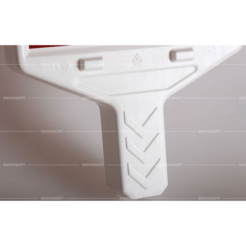 Plastic traffic beacons designed with a connector at the bottom showing arrows on the surface to perfectly connect with the base