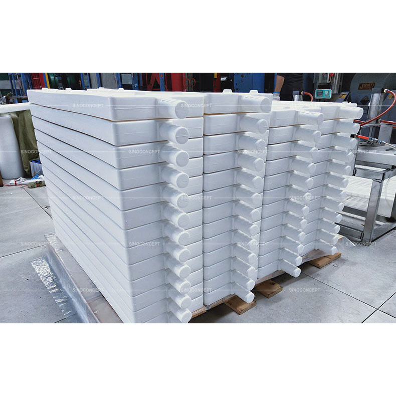 White plastic traffic beacons stored in our China factory for delivery to Europe used for traffic management