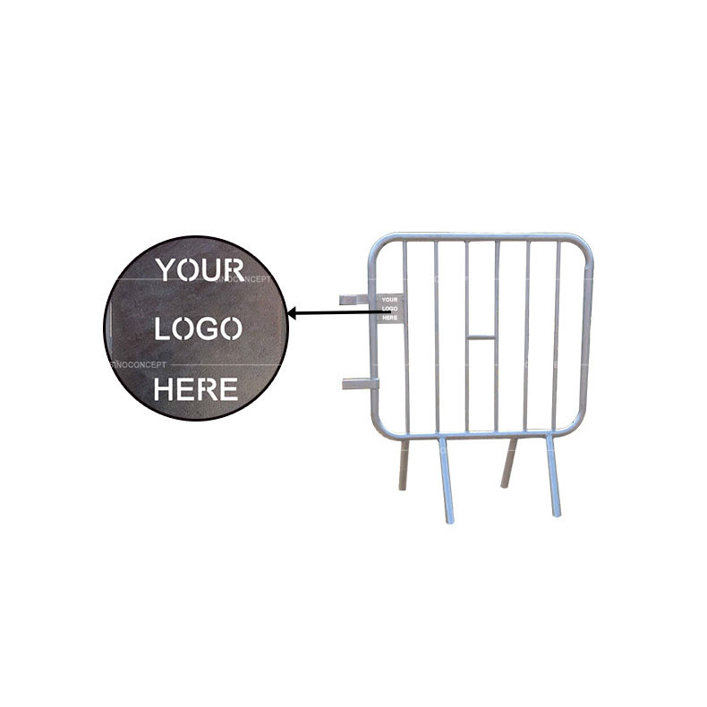 Sino Concept's pedestrian barrier is made of steel and designed with a steel panel to show your customized logo.