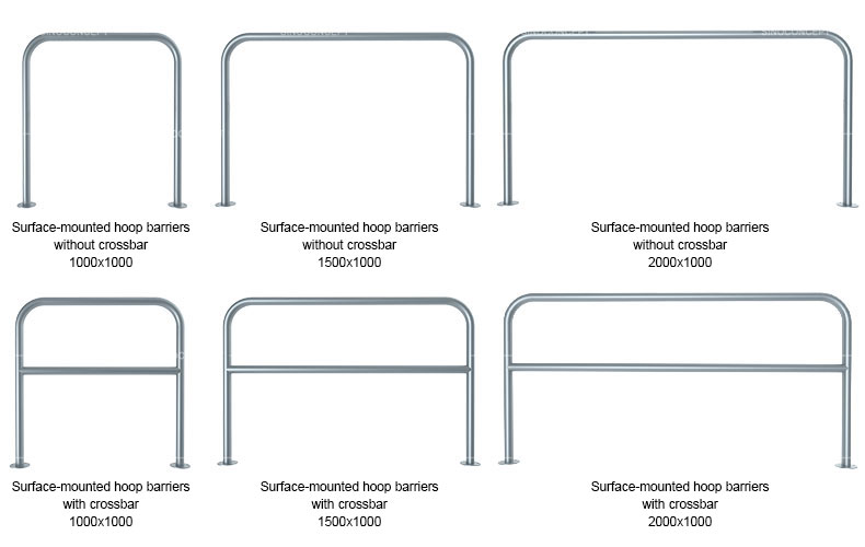 Surface mounted hoop barriers