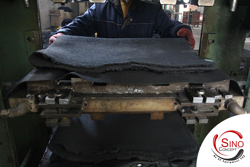 Black rubber materials in the factory of Sino Concept.