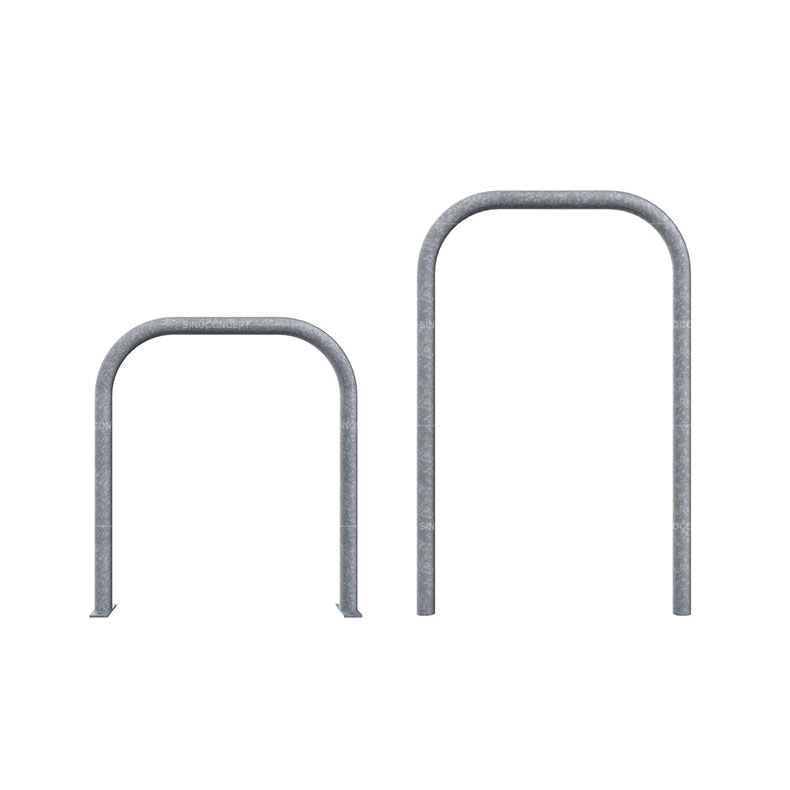 Sheffield cycle stands also called bike hoops of two types used for outdoor bike parking