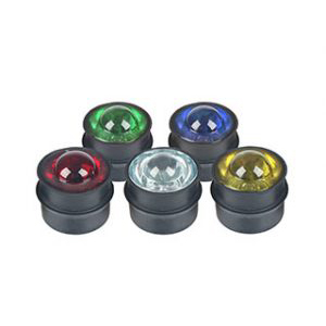 Small-sized glass reflective road studs.
