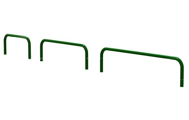 Green hooped Perimeter Barriers low level