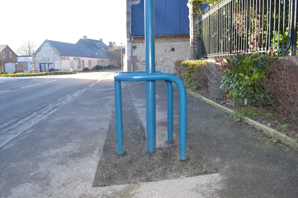 Blue hoop barriers