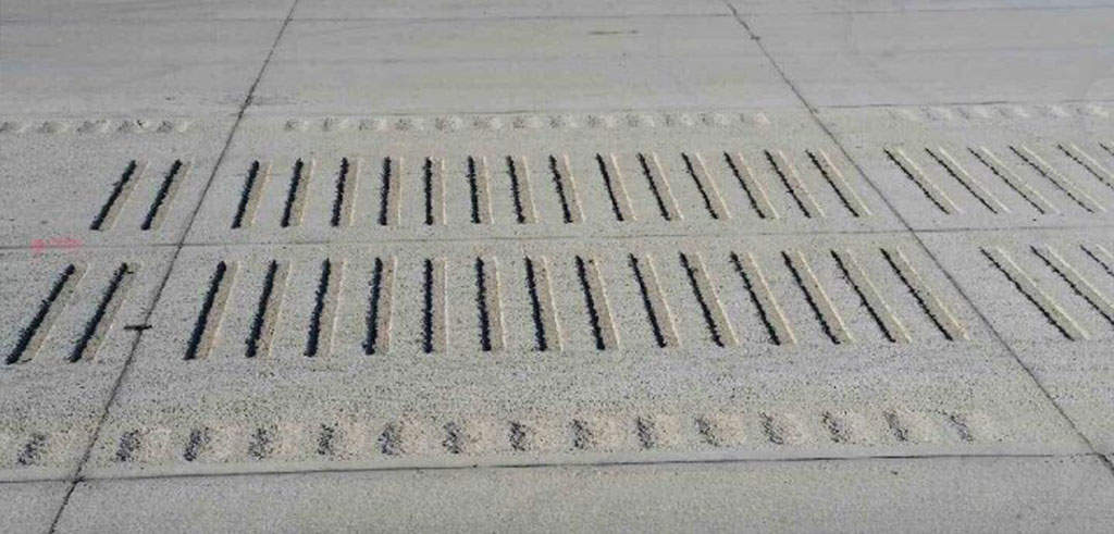 Rolled rumble strips, used for traffic-calming purposes by producing a different amount of vibration and sound.