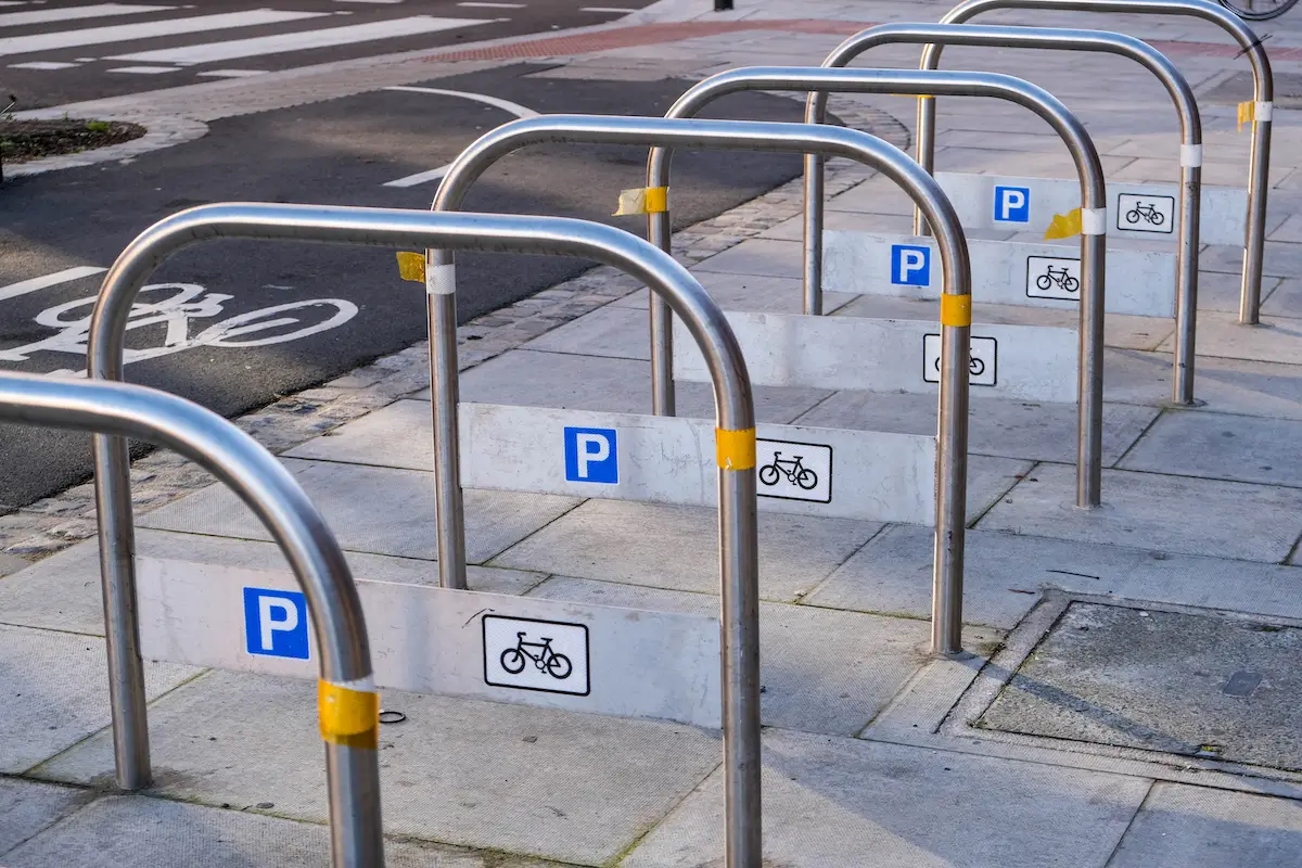 Sheffield cycle racks used for safely securing and storing bicycles