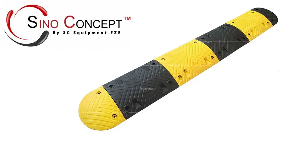 A black and yellow speed bump manufactured by Sino Concept.